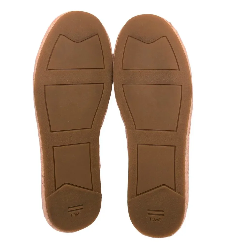 Toms Espadrilles Brown Suede Leather Slip On Shoes Flats‎ Esparto Womens 6 EUC
